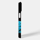 COQUES Case-Mate iPhone ELÉGANT PEACOCK EN BLEU, MONOGRAMME AQUAMARINE (Verso / Droite)