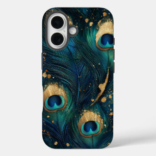 Coques iPhone 16 Élégant Peacock Feather Luxe Téléphone Case