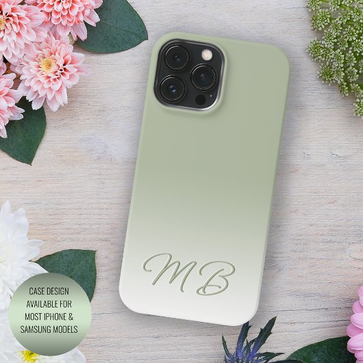 Coques Case-Mate iPhone Élégant personnalisé Lumière Toscane Sage vert Mon