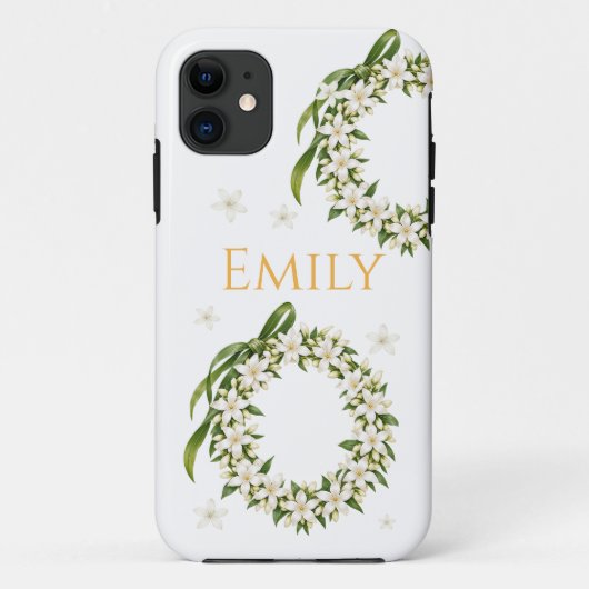 Coques Case-Mate iPhone Elegant Pikake Lei iPhone Case (Dos)