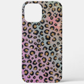 Coques Case-Mate iPhone Elegant Pink Blue Gold Glitter Black Leopard (Verso)