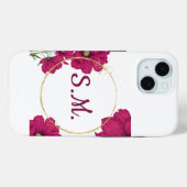 Coques Case-Mate iPhone Elegant Pink Floral Gold Circle Phone Case (Verso (horizontal))