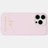 Coques Case-Mate iPhone Élégant Pink Gold Script Monogramme initial (Verso (horizontal))