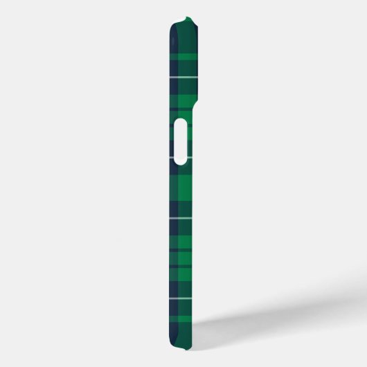 Coques Case-Mate iPhone Élégant Plaid vert Monogramme (Verso / Droite)