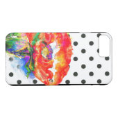 Coques Case-Mate iPhone Elégant pois à aquarelle rouge abstrait (Dos (Horizontal))