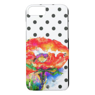 Case-Mate iPhone Case Elégant pois à aquarelle rouge abstrait