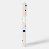 Coques Case-Mate iPhone Élégant Pois rouge et bleu (Verso / Droite)