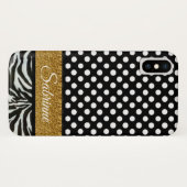Coques Case-Mate iPhone Élégant Pois Zebra Pattern (Dos (Horizontal))