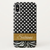 Coques Case-Mate iPhone Élégant Pois Zebra Pattern (Dos)