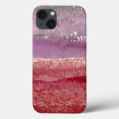 Coques Case-Mate iPhone Elegant purple and gold glitter (Verso)