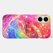 Coques Case-Mate iPhone Elegant Rainbow Glam & Glitter Personalized  (Verso (horizontal))