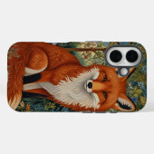 Coques Case-Mate iPhone Elégant retro boho rouge renard animal de forêt (Verso (horizontal))