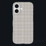 Coques iPhone 16 Élégant Retro Grey En vichy Plaid Motif<br><div class="desc">Élégant Retro Grey En vichy Téléphone Motif</div>