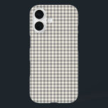 Coques iPhone 16 Élégant Retro Grey En vichy Plaid Motif<br><div class="desc">Élégant Retro Grey En vichy Téléphone Motif</div>