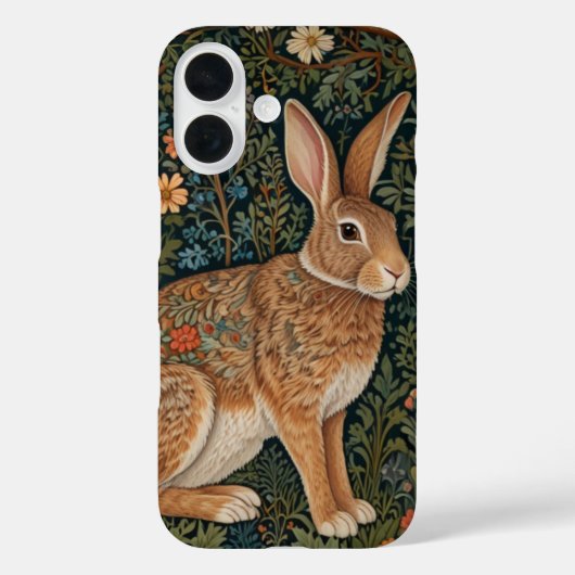 Coques Case-Mate iPhone Élégant retro lapin boisé boisé fleuri (Verso)