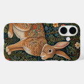 Coques Case-Mate iPhone Élégant retro lapin boisé boisé fleuri (Verso (horizontal))