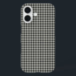 Coques iPhone 16 Élégant Retro Noir et gris En vichy Plaid Motif<br><div class="desc">Élégant Boîtier téléphonique Retro Noir et Gris En vichy Plaid Motif</div>