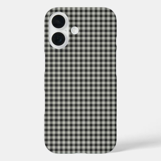 Coques Case-Mate iPhone Élégant Retro Noir et gris En vichy Plaid Motif (Verso)