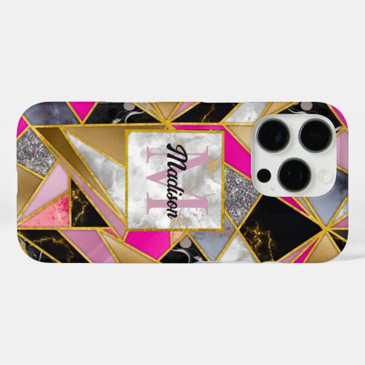 Coques Case-Mate iPhone Élégant rose abstrait (Verso (horizontal))