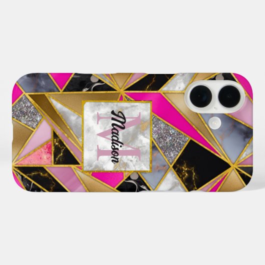 Coques Case-Mate iPhone Élégant rose abstrait (Verso (horizontal))