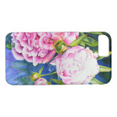 Coques Case-Mate iPhone Elégant rose blanc classique aquarelle floral (Dos (Horizontal))