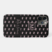Coques Case-Mate iPhone Elégant rose et noir Personnalisé (Dos (Horizontal))