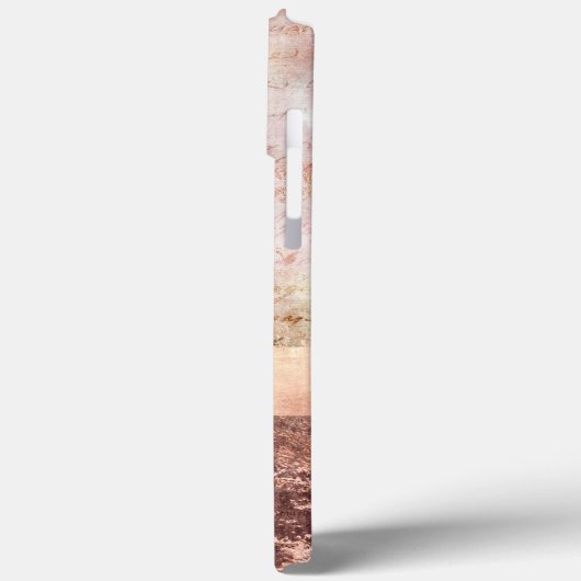 Coques Case-Mate iPhone Élégant Rose Gold Marble Agate Script (Verso / Gauche)