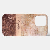 Coques Case-Mate iPhone Élégant Rose Gold Marble Agate Script Coque-Mate i (Verso (horizontal))