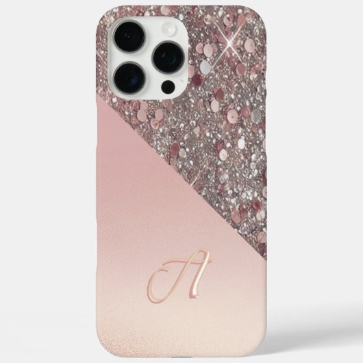 Coques Case-Mate iPhone Elegant Rose Gold Monogram (Verso)