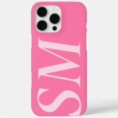 Coques Case-Mate iPhone Élégant rose gras monogramme initial (Verso)