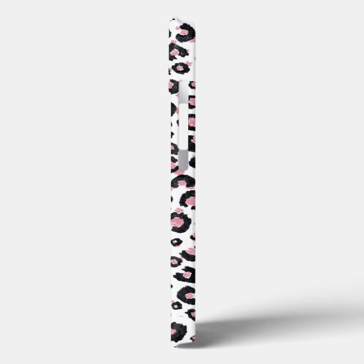 Coques Case-Mate iPhone Élégant Rose Léopard Noir Motif (Verso / Gauche)