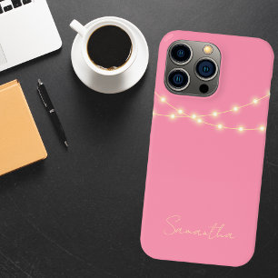 Coque iPhone 15 Pro Max Élégant Rose mignon Moderne Monogramme