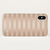 Coques Case-Mate iPhone Élégant rose moderne en cuivre chick or rayé (Dos (Horizontal))