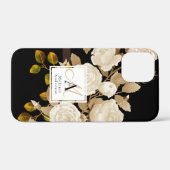Coques Case-Mate iPhone Élégant Rose Monogramme noir (Verso (horizontal))