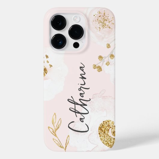 Coques Case-Mate iPhone Elégant Rose or floral Pastel Blush Aquarelle (Verso)