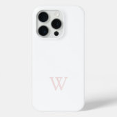 Coques Case-Mate iPhone Élégant rose pâle Monogramme blanc initial (Verso)