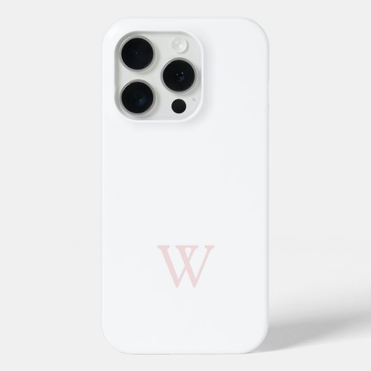 Coques Case-Mate iPhone Élégant rose pâle Monogramme blanc initial (Verso)