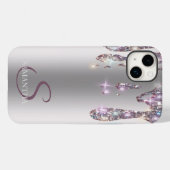 Coques Case-Mate iPhone Élégant Rose Parties scintillant or (Verso (horizontal))