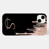 Coques Case-Mate iPhone Élégant Rose Parties scintillant or (Verso (horizontal))