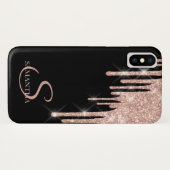 Coques Case-Mate iPhone Élégant Rose Parties scintillant or (Dos (Horizontal))