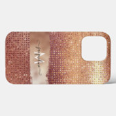 Coques Case-Mate iPhone Elégant Rose Parties scintillant or Bijoux Bourgog (Verso (horizontal))