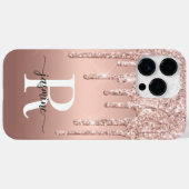 Coques Case-Mate iPhone Élégant Rose Parties scintillant or  Drives métal  (Verso (horizontal))