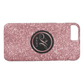 Coques Case-Mate iPhone Élégant Rose Parties scintillant or effet Monogram (Dos (Horizontal))