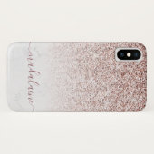 Coques Case-Mate iPhone Elégant Rose Parties scintillant or Fade Marbre Mo (Dos (Horizontal))