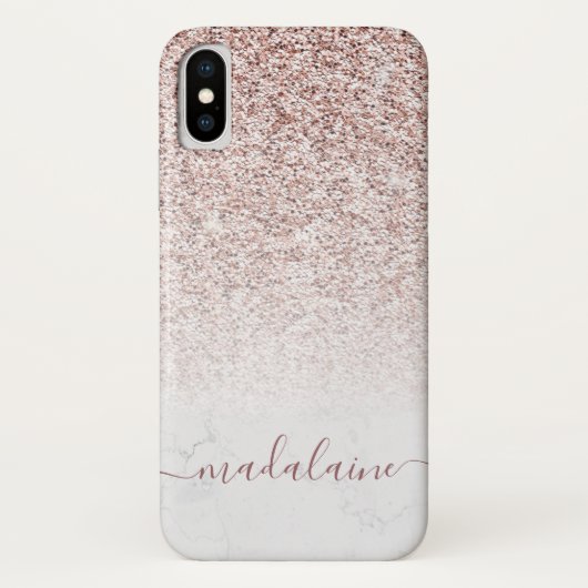 Coques Case-Mate iPhone Elégant Rose Parties scintillant or Fade Marbre Mo (Dos)