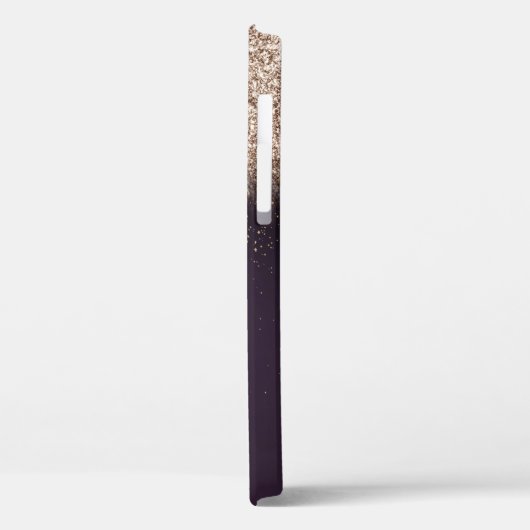 Coques Case-Mate iPhone Elégant Rose Parties scintillant Or Ombre, Monogra (Verso / Gauche)