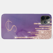 Coques Case-Mate iPhone Elégant Rose Parties scintillant or, Purple  (Dos (Horizontal))