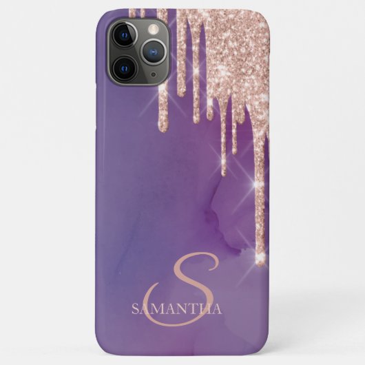 Coques Case-Mate iPhone Elégant Rose Parties scintillant or, Purple  (Dos)