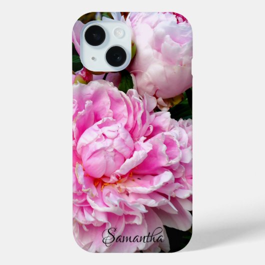 Coques Case-Mate iPhone Elégant rose peony blanc floral jardin photo (Verso)
