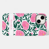 Coques Case-Mate iPhone Elégant rose Peony Flowers Personnalisé (Verso (horizontal))